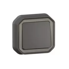   Legrand Plexo 55 069881L vízmentes IP55 váltókapcsoló (106), antracit burkolattal, kerettel, süllyesztett kivitel ( összeszerelt ), 10A 250V, Legrand 069881L