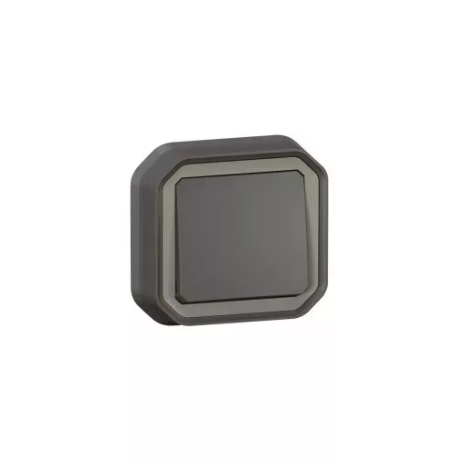 Legrand Plexo 55 069881L vízmentes IP55 váltókapcsoló (106), antracit burkolattal, kerettel, süllyesztett kivitel ( összeszerelt ), 10A 250V, Legrand 069881L