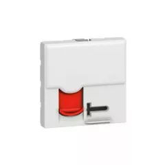   Legrand 076590 Program Mosaic RJ 45 informatikai csatlakozóaljzat, 1 x RJ 45 árnyékolatlan (UTP) Cat.6A, 2 modul széles, piros reteszelhető redőnnyel, 2 db kulccsal szállítva, fehér ( Legrand 076590 )