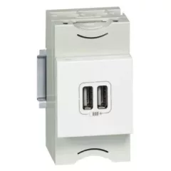   Legrand 077594 Program Mosaic kettős USB töltő aljzat, 2400 mA, 2 modulos, fehér ( Legrand 077594 )