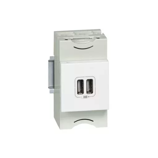 Legrand 077594 Program Mosaic kettős USB töltő aljzat, 2400 mA, 2 modulos, fehér ( Legrand 077594 )