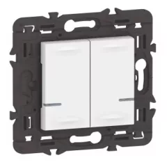   Legrand 077702LA Program Mosaic with Netatmo okos kettős kapcsoló (2x végrehajtó), nulla (N) vezető bekötéssel, keret nélkül, fehér  (Legrand 077702LA)