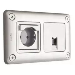   Legrand077836 Soliroc 2P+F földelt csatlakozóaljzat 16A - 250V~, IK10, gyermekvédelemmel, csavaros bekötéssel, vandálbiztos ( Legrand077836 )