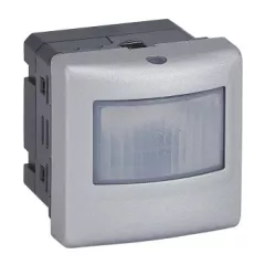   Legrand 079258A Program Mosaic mozgásérzékelős (PIR) kapcsoló, 0-2000 W (LED max. 500 W) , nulla (N) vezető bekötéssel, alumínium (Legrand 079258A)