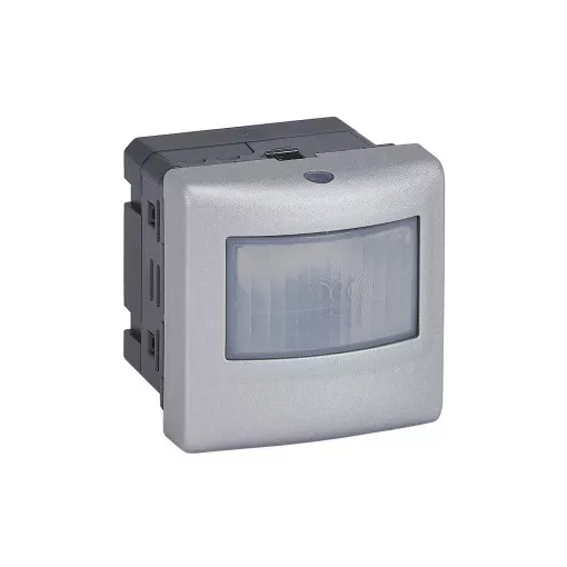 Legrand 079258A Program Mosaic mozgásérzékelős (PIR) kapcsoló, 0-2000 W (LED max. 500 W) , nulla (N) vezető bekötéssel, alumínium (Legrand 079258A)