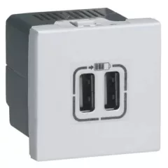   Legrand 079394 Program Mosaic kettős USB töltő aljzat, 1500 mA, 2 modulos, alumníium ( Legrand 079394 )