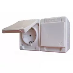   Legrand 083914 Kontállux IP44 2x2P+F csatlakozóaljzat fehér ( Legrand 083914 )