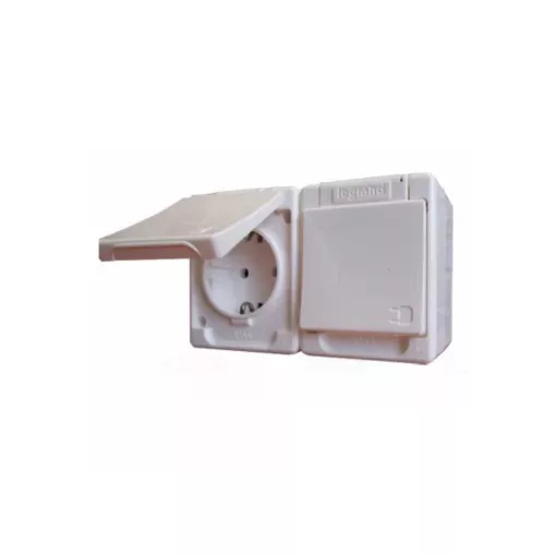 Legrand 083914 Kontállux IP44 2x2P+F csatlakozóaljzat fehér ( Legrand 083914 )