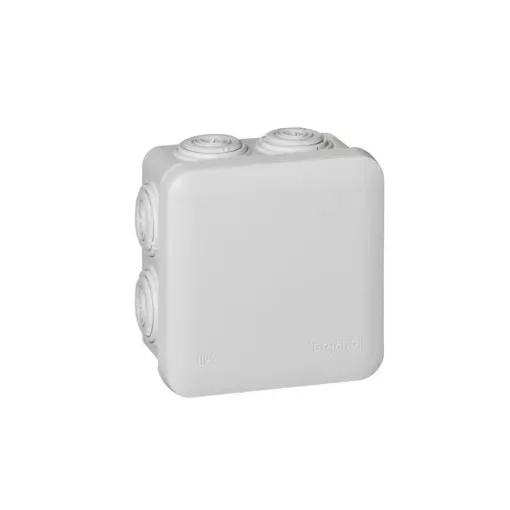 Legrand Plexo 55 92012 négyzet alakú szerelődoboz 80×80×45 mm, 7 bemenet, szürke, falon kívüli, Legrand 92012