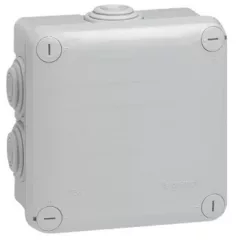   Legrand Plexo 55 92022 négyzet alakú szerelődoboz 105×105×55 mm, 7 bemenet, szürke, falon kívüli, Legrand 92022