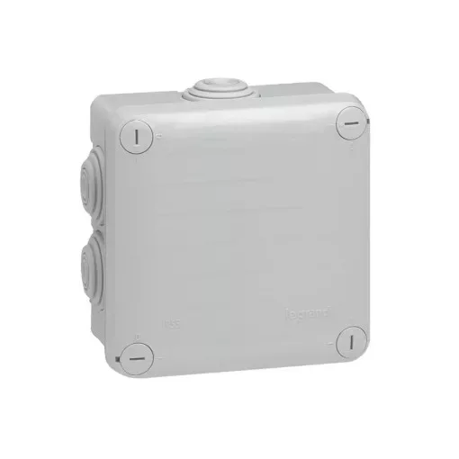 Legrand Plexo 55 92022 négyzet alakú szerelődoboz 105×105×55 mm, 7 bemenet, szürke, falon kívüli, Legrand 92022