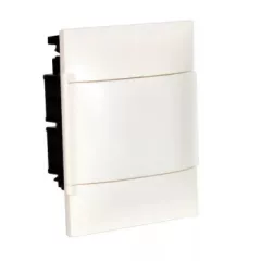   Legrand 134148 Practibox S műanyag kiselosztó 8 modul, 1 sor, Teli ajtóval, IP40, téglafalba süllyesztett, PE és N sínnel, méret : 225x256x100 mm