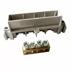   Legrand 134800 PractiboxS csupasz PE elosztókapocs szigetelt tartóval, 4 modulos szekrényhez, 1 x (2x16mm² + 2x10mm²); Icc=6 kA ( Legrand 134800 )