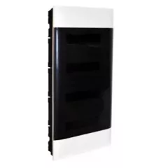   Legrand 135174 Practibox S műanyag kiselosztó 48 modul, 4 sor, Füstszínű ajtóval, IP40, gipszkarton falba süllyesztett, PE és N sínnel, méret : 765x328x103 mm