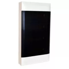   Legrand 135214 Practibox S műanyag kiselosztó 48 modul, 4 sor, Füstszínű ajtóval, IP40, falon kívüli, PE és N sínnel, méret : 766x328x108 mm