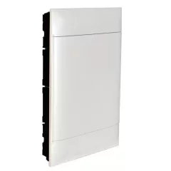   Legrand 137168 Practibox S műanyag kiselosztó 54 modul, 3 sor, Teli ajtóval, IP40, gipszkarton falba süllyesztett, PE és N sínnel, méret : 615x436x103 mm