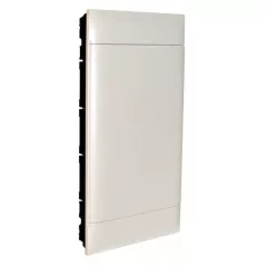   Legrand 137169 Practibox S műanyag kiselosztó 72 modul, 4 sor, Teli ajtóval, IP40, gipszkarton falba süllyesztett, PE és N sínnel, méret : 765x436x103 mm