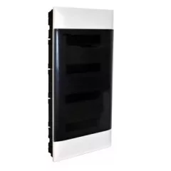   Legrand 137179 Practibox S műanyag kiselosztó 72 modul, 4 sor, Füstszínű ajtóval, IP40, gipszkarton falba süllyesztett, PE és N sínnel, méret : 765x436x103 mm