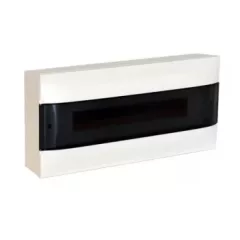   Legrand 137215 Practibox S műanyag kiselosztó 22 modul, 1 sor, Füstszínű ajtóval, IP40, falon kívüli, PE és N sínnel, méret : 236x508x107 mm