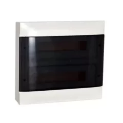   Legrand 137217 Practibox S műanyag kiselosztó 36 modul, 2 sor, Füstszínű ajtóval, IP40, falon kívüli, PE és N sínnel, méret : 386x436x108 mm