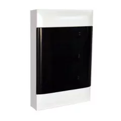   Legrand 137218 Practibox S műanyag kiselosztó 54 modul, 3 sor, Füstszínű ajtóval, IP40, falon kívüli, PE és N sínnel, méret : 616x436x108 mm