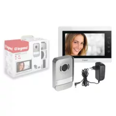   Legrand 367910 EASYKIT fehér 2 vezetékes ESSENTIAL videó kaputelefon szett adapterrel, egylakásos, bővíthető, színes 7"-os beltéri egység ( Legrand 367910 )