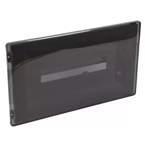 Legrand 401756 Practibox3 süllyesztett kiselosztó, átlátszó füstszínű ajtóval, védőföld és nulla elosztókapoccsal, 1 sor 18 modul, 234x422 ( Legrand 401756 )