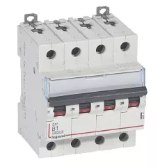   Legrand 407620 DX3 Kismegszakító. 4P, 4A, B karakterisztika, 6kA