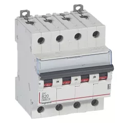   Legrand 407625 DX3 Kismegszakító. 4P, 20A, B karakterisztika, 6kA