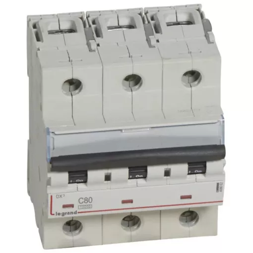 Legrand 408662 DX3 Kismegszakító. 3P, 80A, C karakterisztika, 10kA