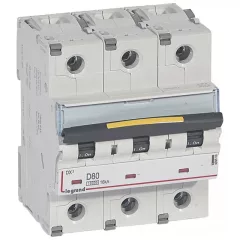   Legrand 409506 DX3 Kismegszakító. 3P, 80A, D karakterisztika, 10kA