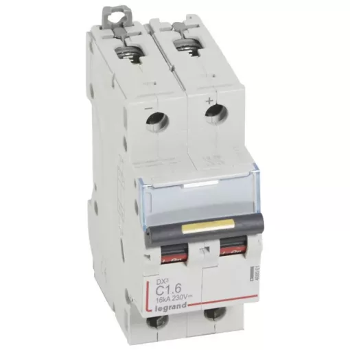 Legrand 409561 DX3-DC Kismegszakító. 2P, 1,6A, karakterisztika, 16kA