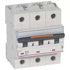   Legrand 409734 DX3 Kismegszakító. 3P, 50A, B karakterisztika, 25kA