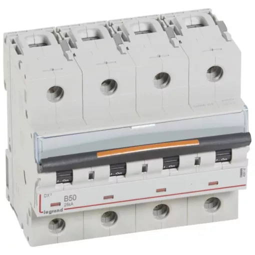 Legrand 409747 DX3 Kismegszakító. 4P, 50A, B karakterisztika, 25kA