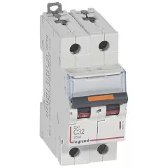   Legrand 409771 DX3 Kismegszakító. 2P, 32A, C karakterisztika, 25kA
