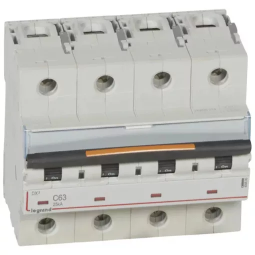 Legrand 409800 DX3 Kismegszakító. 4P, 63A, C karakterisztika, 25kA