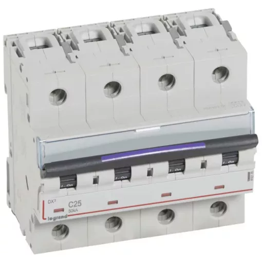Legrand 410176 DX3 Kismegszakító. 4P, 25A, C karakterisztika, 50kA