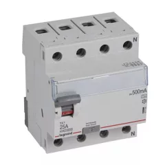   Legrand 411794 TX3 Áram-védőkapcsoló (Fi-relé) A osztály, 4P, 25A, 500mA