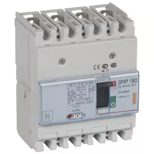 Legrand 420051 DPX3 160 25A 4P termikus mágneses 25kA kompakt megszakító ( Legrand 420051 )