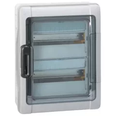   Legrand 601982 Plexo3 védett elosztó 24 modul, 2 sor, átlátszó ajtóval, IP65, PE és N sínnel, falon kívüli, 432x340x161mm