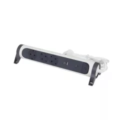   Legrand 694508 Elosztósor Premium 3x2P+F, túlfeszültség-védelemmel, USB-A + USB-C, 1,5 m vezetékkel, fehér/fekete (Legrand 694508)