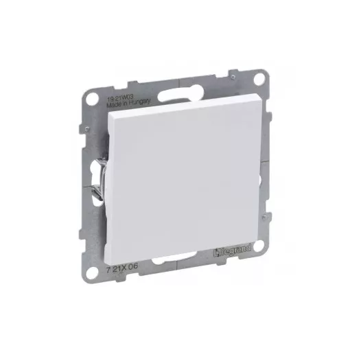 Legrand SUNO 721106 váltókapcsoló (106), fehér burkolattal, rugós bekötés, keret nélkül, süllyesztett, 10A 250V IP20