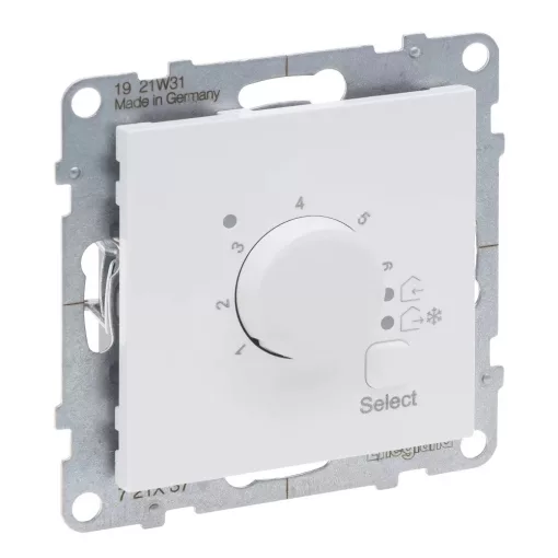 Legrand SUNO 721137 Termosztát padlófűtéshez, fehér burkolattal, csavaros bekötés, keret nélkül, süllyesztett, 16A 250V IP20