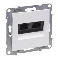   Legrand SUNO 721153 Informatikai csatlakozóaljzat, 2xRJ45, Cat6 UTP, fehér burkolattal, keret nélkül