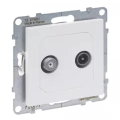   Legrand SUNO 721171 csillagpontos TV-SAT csatlakozóaljzat , fehér burkolattal, keret nélkül