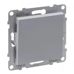   Legrand SUNO 721301 egypólusú kapcsoló (101), alumínium burkolattal, rugós bekötés, keret nélkül, süllyesztett, 10A 250V IP20