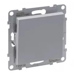   Legrand SUNO 721306 váltókapcsoló (106), alumínium burkolattal, rugós bekötés, keret nélkül, süllyesztett, 10A 250V IP20