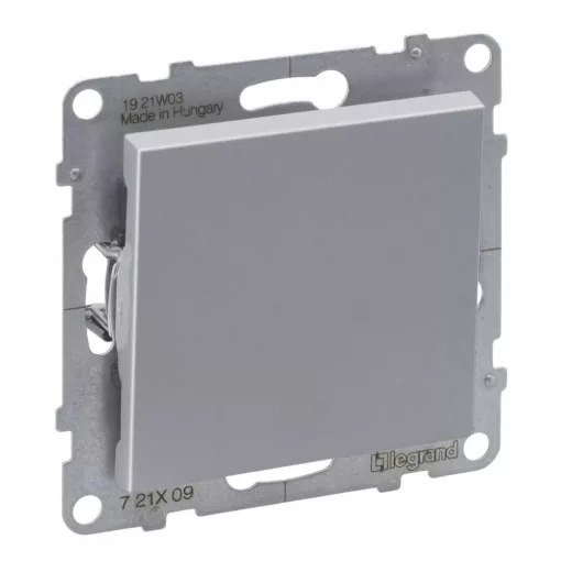 Legrand SUNO 721309 egypólusú nyomó (N101), alumínium burkolattal, rugós bekötés, keret nélkül, süllyesztett, 6A 250V IP20