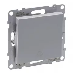   Legrand SUNO 721313 egypólusú nyomó (N101), alumínium burkolattal, csengőjellel, rugós bekötés, keret nélkül, süllyesztett, 6A 250V IP20
