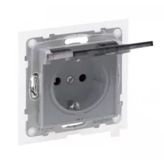   Legrand SUNO 721323 vízmentes földelt csatlakozóaljzat (dugalj), biztonsági zsaluval, csapófedéllel, 2P+F, alumínium burkolattal, rugós bekötés, keret nélkül, süllyesztett, 16A 250V IP44